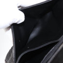 BALLY Chain Shoulder Bag Leather Black Gold Auth am9754-22