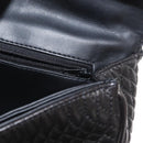 BALLY Chain Shoulder Bag Leather Black Gold Auth am9754-23