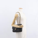 BALLY Chain Shoulder Bag Leather Black Gold Auth am9754-25