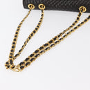 BALLY Chain Shoulder Bag Leather Black Gold Auth am9754-7