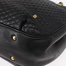 BALLY Chain Shoulder Bag Leather Black Gold Auth am9755-14