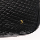 BALLY Chain Shoulder Bag Leather Black Gold Auth am9755-17