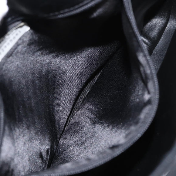 BALLY Chain Shoulder Bag Leather Black Gold Auth am9755