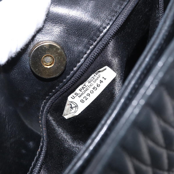 BALLY Chain Shoulder Bag Leather Black Gold Auth am9755