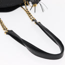 BALLY Chain Shoulder Bag Leather Black Gold Auth am9755-7