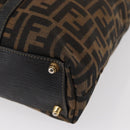 FENDI Zucca Canvas Tote Bag Black Brown Auth am9756-14