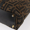 FENDI Zucca Canvas Tote Bag Black Brown Auth am9756-16
