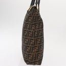 FENDI Zucca Canvas Tote Bag Black Brown Auth am9756-4
