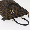 FENDI Zucca Canvas Tote Bag Black Brown Auth am9756-6