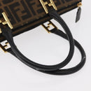 FENDI Zucca Canvas Tote Bag Black Brown Auth am9756-7