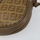 FENDI Zucchino Canvas Shoulder Bag PVC Beige Auth am9757-9