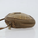 FENDI Zucchino Canvas Shoulder Bag PVC Beige Auth am9757-4