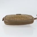 FENDI Zucchino Canvas Shoulder Bag PVC Beige Auth am9757-5