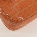 FENDI Zucchino Canvas Mamma Baguette Bag Enamel Orange Gold Auth am9758V-10