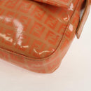 FENDI Zucchino Canvas Mamma Baguette Bag Enamel Orange Gold Auth am9758V-11