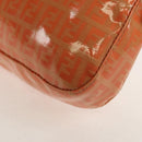 FENDI Zucchino Canvas Mamma Baguette Bag Enamel Orange Gold Auth am9758V-13