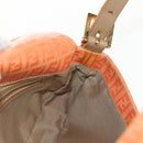 FENDI Zucchino Canvas Mamma Baguette Bag Enamel Orange Gold Auth am9758V-21