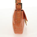 FENDI Zucchino Canvas Mamma Baguette Bag Enamel Orange Gold Auth am9758V-5