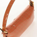 FENDI Zucchino Canvas Mamma Baguette Bag Enamel Orange Gold Auth am9758V-6