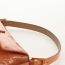 FENDI Zucchino Canvas Mamma Baguette Bag Enamel Orange Gold Auth am9758V-8