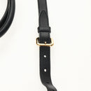 PRADA Tote Bag Leather 2way Black Gold Auth am9760V-10