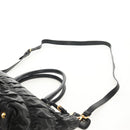 PRADA Tote Bag Leather 2way Black Gold Auth am9760V-11