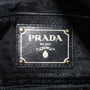 PRADA Tote Bag Leather 2way Black Gold Auth am9760V-20