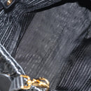PRADA Tote Bag Leather 2way Black Gold Auth am9760V-21
