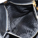 PRADA Tote Bag Leather 2way Black Gold Auth am9760V-25