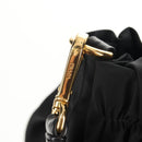 PRADA Hand Bag Nylon 2way Black Gold Auth am9761V-18