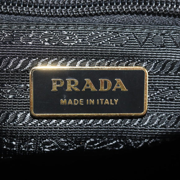 PRADA Hand Bag Nylon 2way Black Gold Auth am9761V