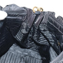 PRADA Hand Bag Nylon 2way Black Gold Auth am9761V-22