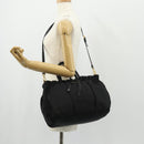PRADA Hand Bag Nylon 2way Black Gold Auth am9761V-28