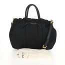 PRADA Hand Bag Nylon 2way Black Gold Auth am9761V-29