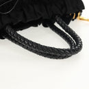 PRADA Hand Bag Nylon 2way Black Gold Auth am9761V-7