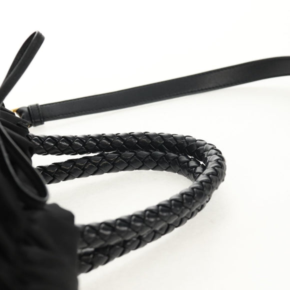 PRADA Hand Bag Nylon 2way Black Gold Auth am9761V