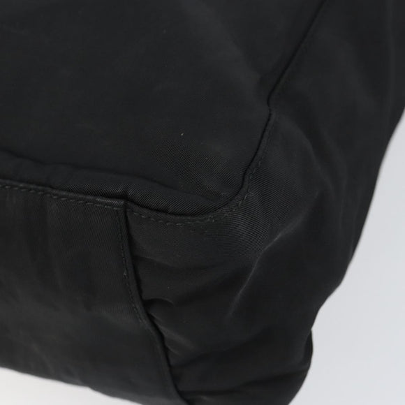 PRADA Tote Bag Nylon Black Silver Auth am9762