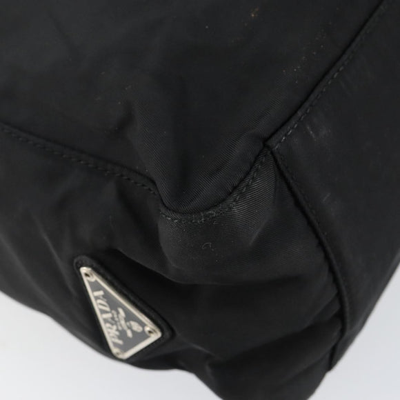 PRADA Tote Bag Nylon Black Silver Auth am9762