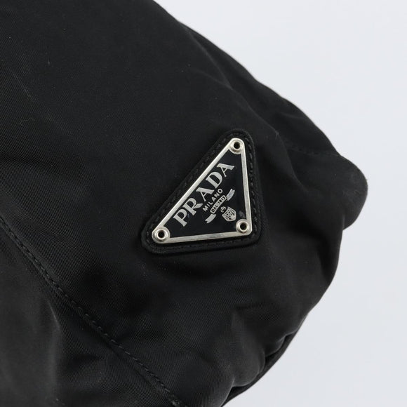 PRADA Tote Bag Nylon Black Silver Auth am9762