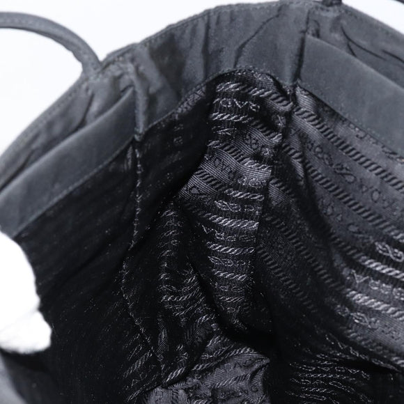 PRADA Tote Bag Nylon Black Silver Auth am9762