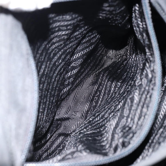 PRADA Tote Bag Nylon Black Silver Auth am9762