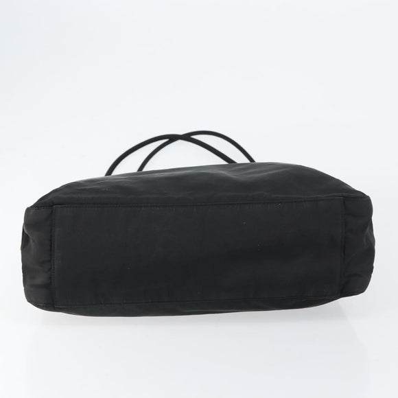 PRADA Tote Bag Nylon Black Silver Auth am9762