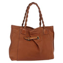 Chloe Tote Bag Leather Brown Gold Auth am9764-1