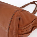 Chloe Tote Bag Leather Brown Gold Auth am9764-12