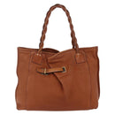 Chloe Tote Bag Leather Brown Gold Auth am9764-2