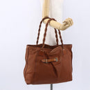 Chloe Tote Bag Leather Brown Gold Auth am9764-21