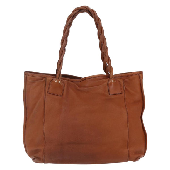 Chloe Tote Bag Leather Brown Gold Auth am9764