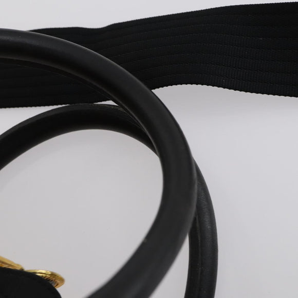 Gianni Versace Boston Bag Canvas PVC 2way Yellow Gold Auth am9766