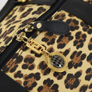 Gianni Versace Boston Bag Canvas PVC 2way Yellow Gold Auth am9766-16