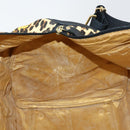 Gianni Versace Boston Bag Canvas PVC 2way Yellow Gold Auth am9766-18